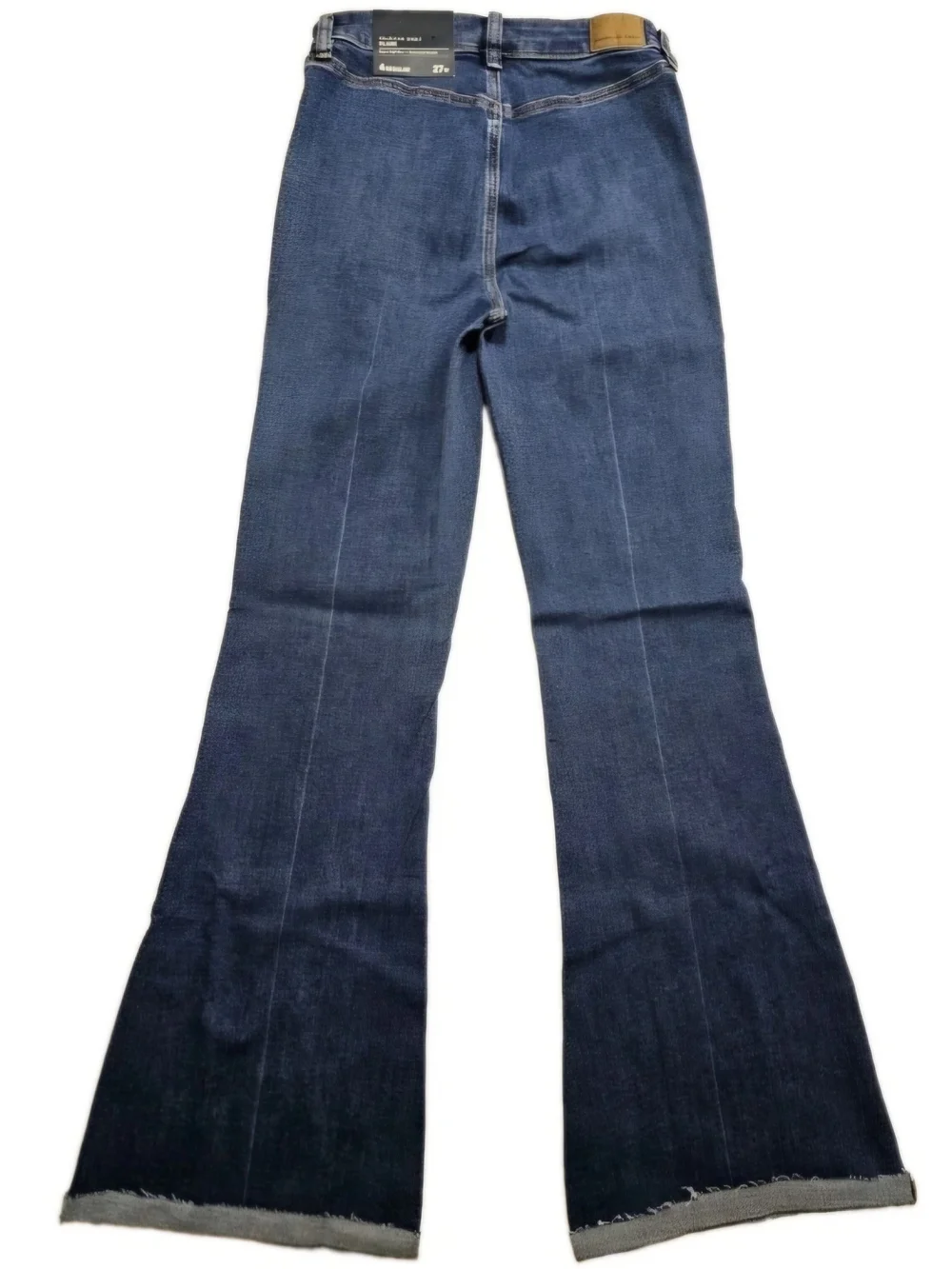 American Eagle Super High Rise Flare Jeans Size 4 Next Level Stretch Raw Hem - Picture 6 of 11